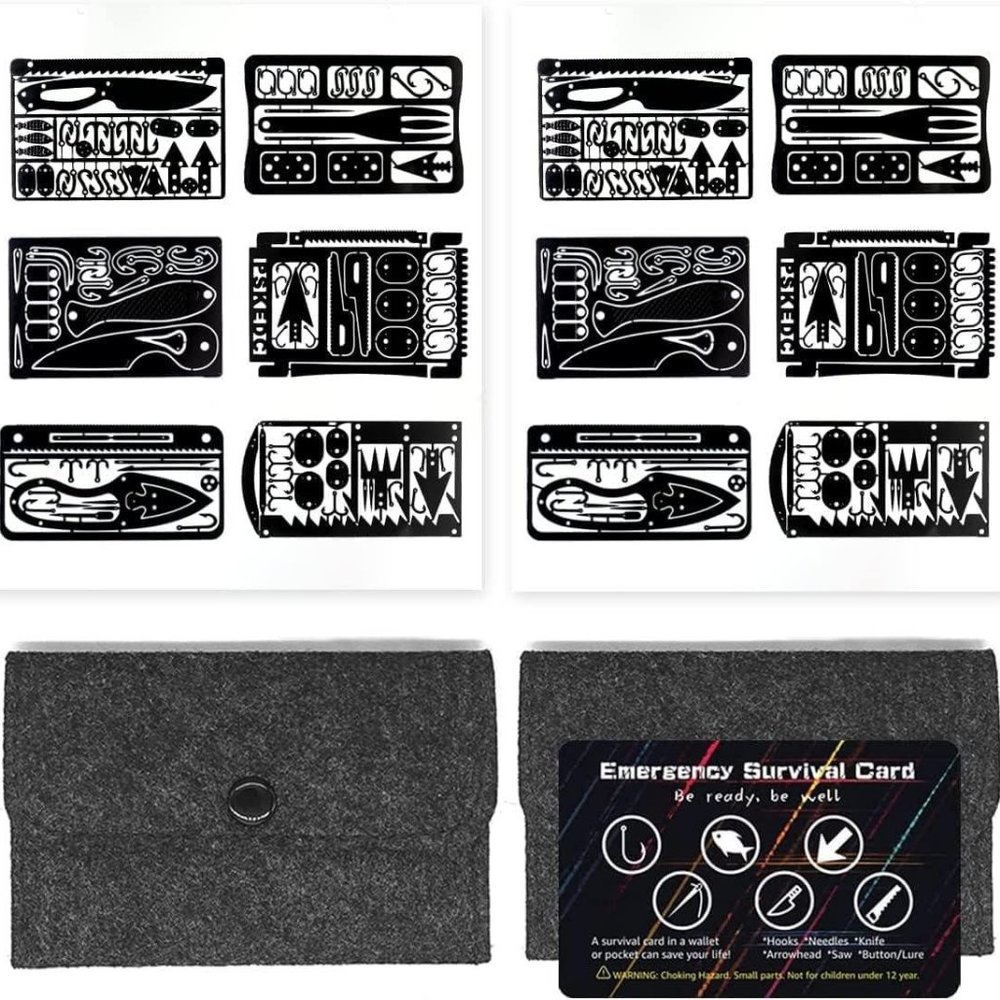 Multitool Card Emergency Camping Tool EDC Kit in  Wallet Outdoor Hunting (Silver